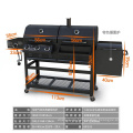 Household charcoal gas two-user outdoor barbecue grill shelf LPG natural gas villa American export BBQ